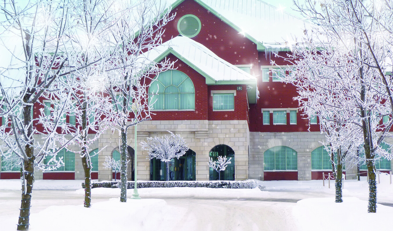 Auberge Façade Hiver Noël